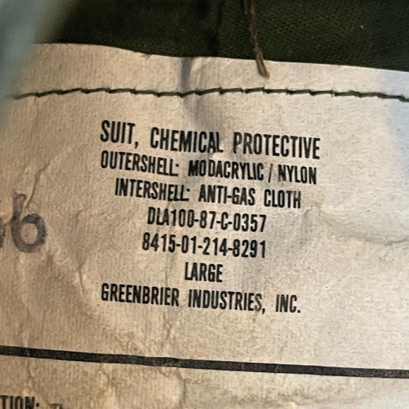 (VINTAGE) U.S. NAVY SUIT, CHEMICAL PROTECTIVE OUTERSHELL MODACRYLIC / NYLON COAT - Picture 3 of 16
